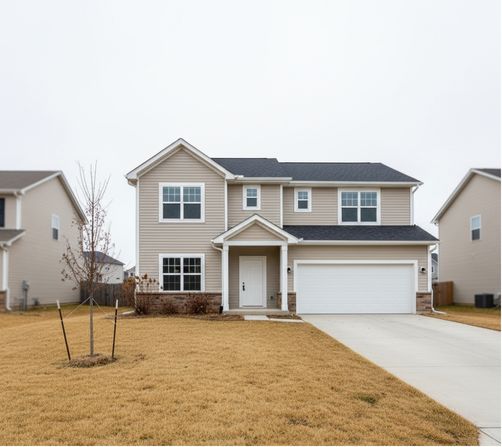 Property before landscaping - basic yard